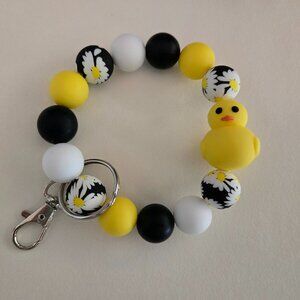 Silicone sunflower rubber duck wristlets